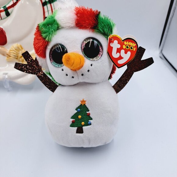 Fitz and Floyd Snowman Gift Gallery Plate & Mug & Frosty Towel & Ty Beanie Boo - Picture 10 of 16